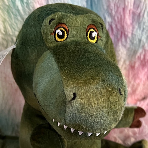 Green Dinosaur 9.5”x11” Stuffed Animal * Handsome & Personable Smile with Teeth - Picture 3 of 13